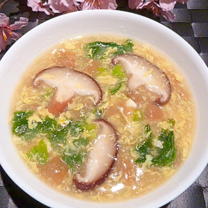 クエン酸で健康対策!梅干しの☆とろとろ卵スープ